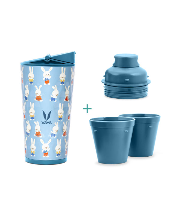 Drynk - 350 ml - Bunnies - with Sipper + Gulper Lid