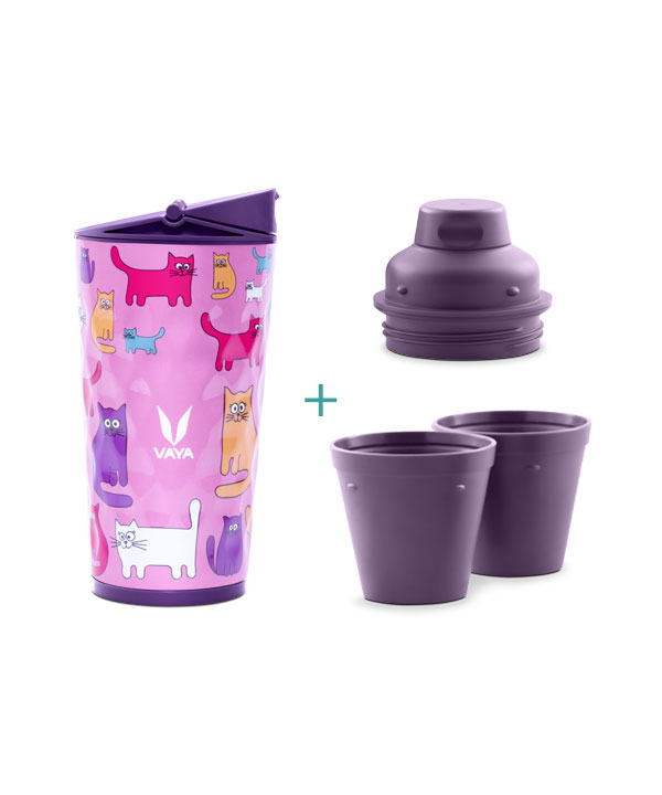 Drynk - 350 ml - Cats - with Sipper + Gulper Lid