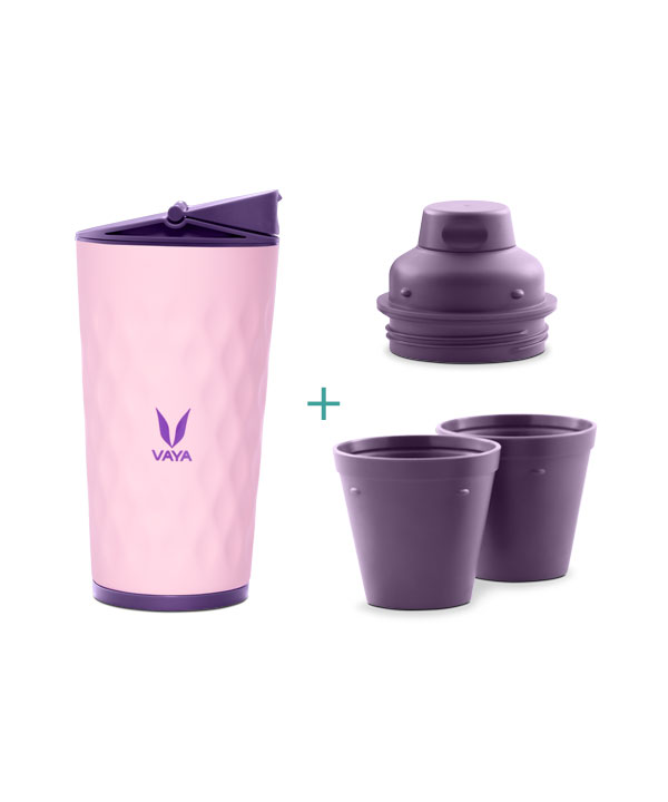 Drynk - 350 ml - Pink - with Sipper + Gulper Lid