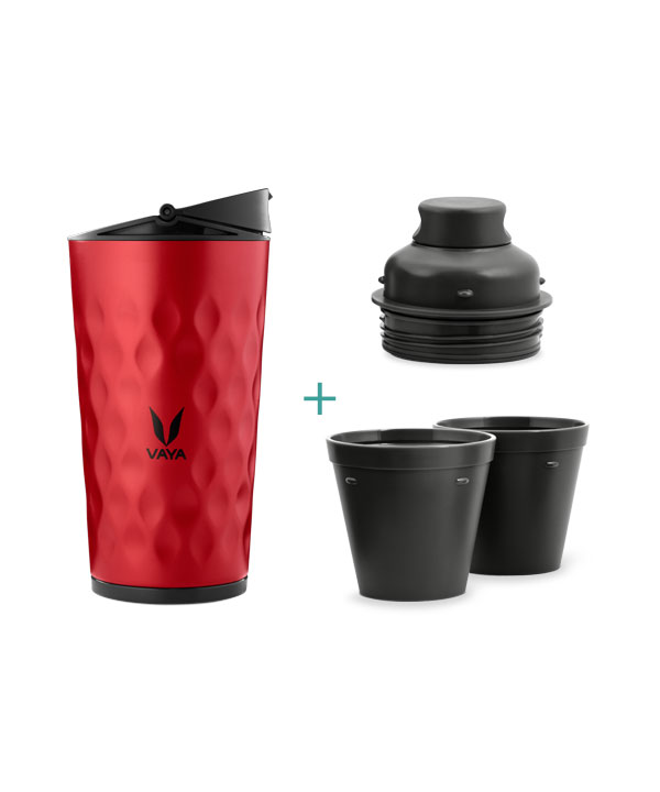 Drynk - 350 ml - Red - with Sipper + Gulper Lid