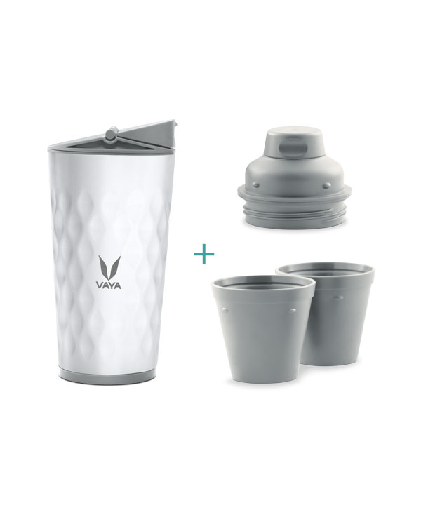 Drynk - 350 ml - White - with Sipper + Gulper Lid