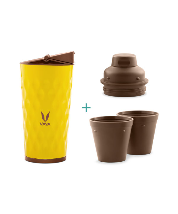 Drynk - 350 ml - Yellow - with Sipper + Gulper Lid