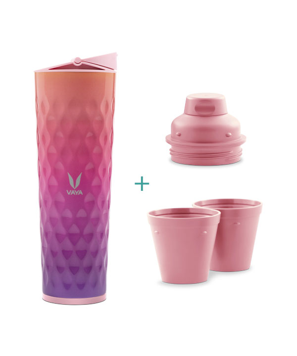 Drynk - 600 ml - Ombre Pink - with Sipper + Gulper Lid