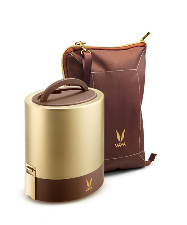 Tyffyn with Copper Finished Containers - 1000 ml - Gold - with BagMat