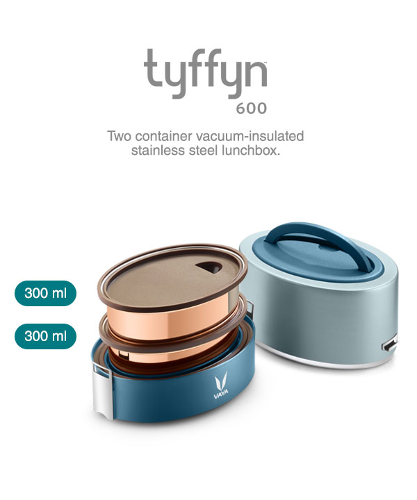 Vaya Tyffyn Copper Stainless Steel Lunch Box without Bagmat,600ml,Container,-XP1 