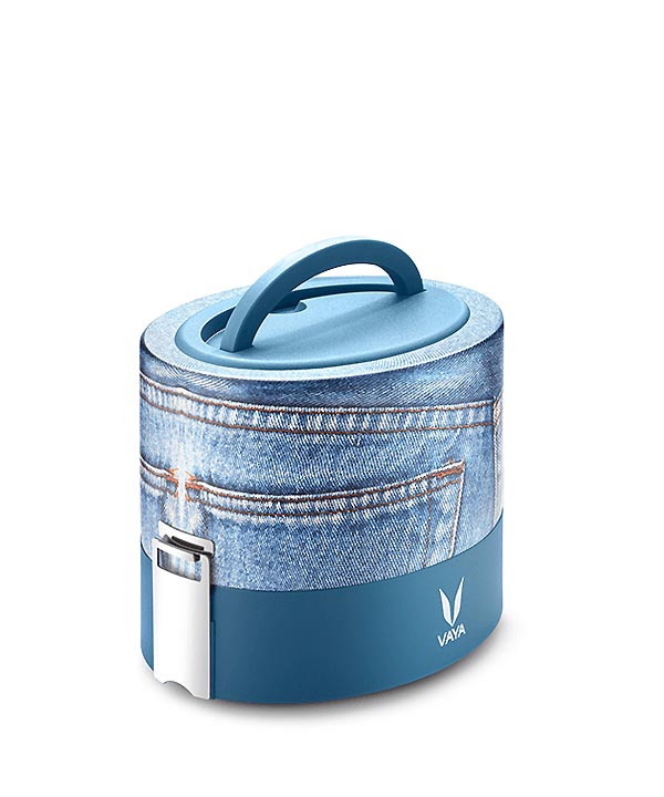 Tyffyn with Copper Finished Containers - 600 ml - Denim