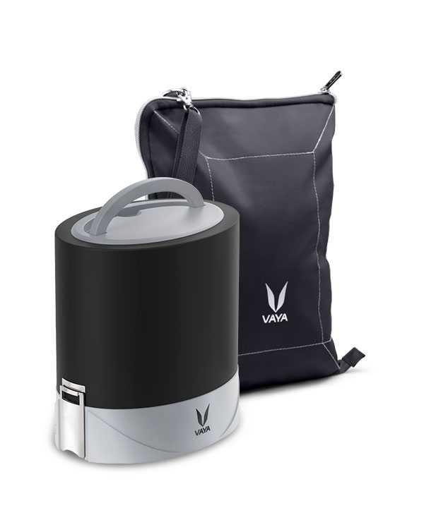 Vaya Tyffyn 1000 ml Portapranzo Isolato con Bagmat Ecocompatibile & Riutilizzabile 100% BPA Free Contenitore Cibo Acciaio Inox 