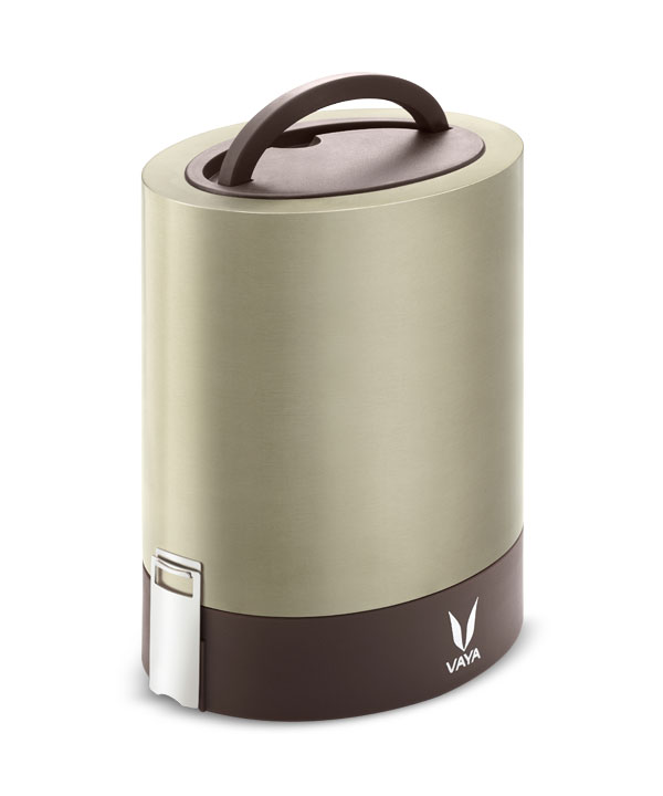 VAYA TYFFYN White Copper-Finished Stainless Steel Lunch Box with Bagmat,  1000 ml, 3 Containers, White